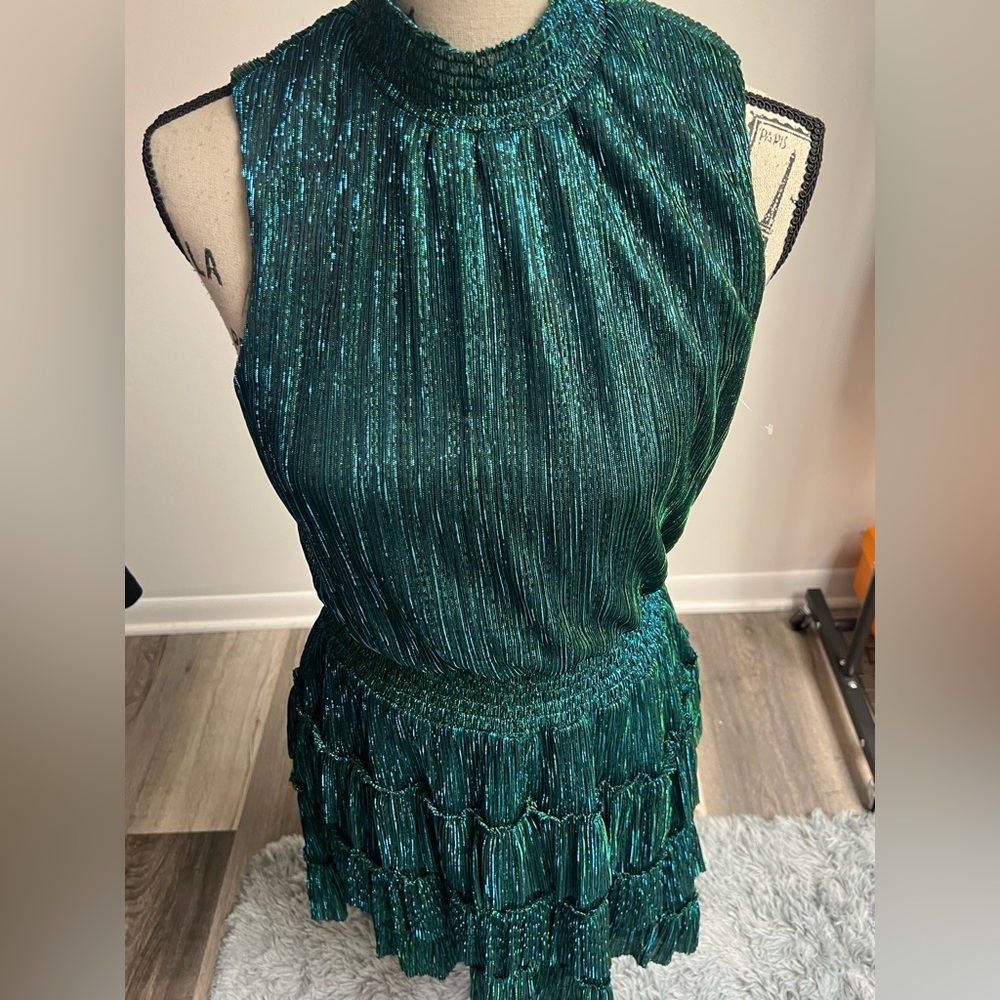 1. State Green Tiered Halter Midi Dress! - Picture 1 of 16